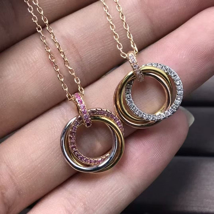 Gold Trinity Pendant Necklace