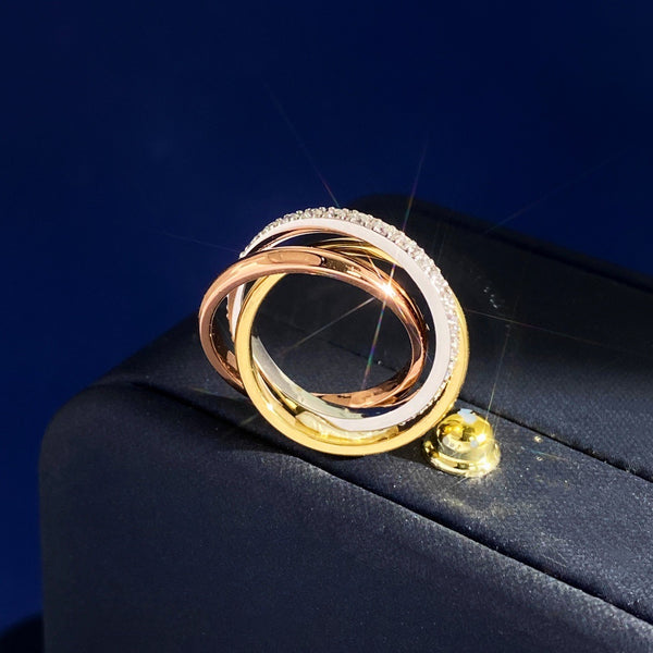 Trinity Ring with Paved CZ