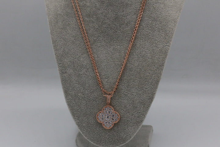 CZ Magic size 25 mm one motif necklace 925 silver 18k rose gold plated 90 cm Bijou Era Store