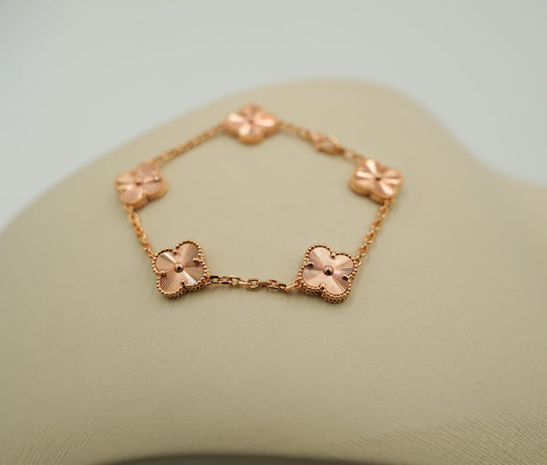 Guilliioche Clover Bracelet 5 Motif Rose Gold