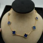 Blue Agate Necklace front view - Bijou Era
