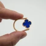 Blue Agate Ring front view - Bijou Era