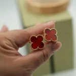 Carnelian Earrings front view - Bijou Era