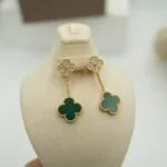 Malachite Earrings front view - Bijou Era