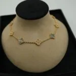 Gray MOP Necklace front view - Bijou Era