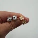 Guilloché Earrings front view - Bijou Era