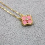 Pink Porcelain Necklace front view - Bijou Era
